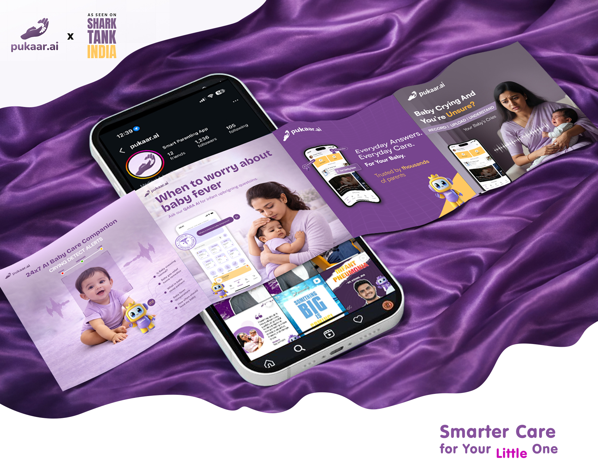 pukaar.ai campaign introduction with mobile app and social media artwork