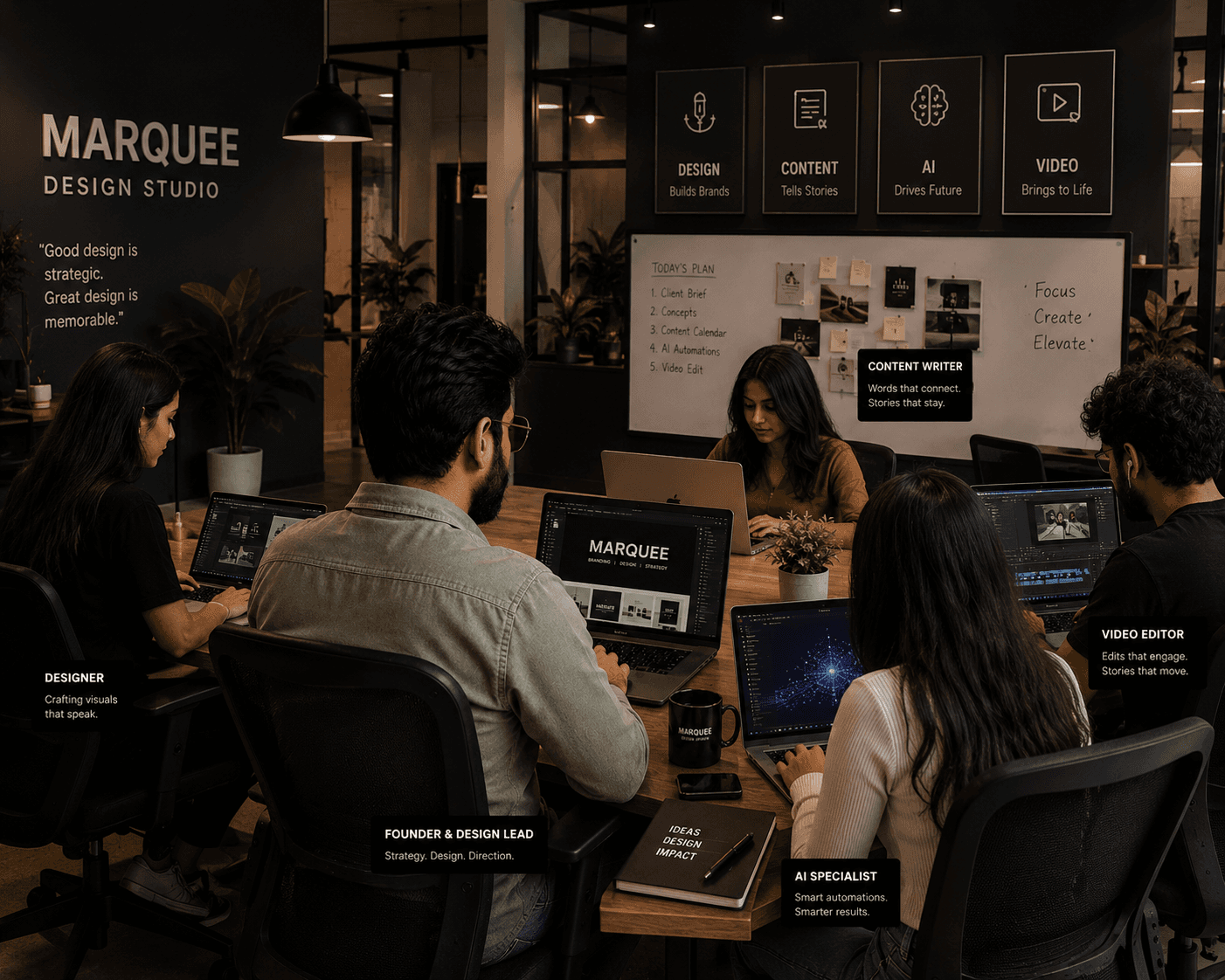 The Marquee studio team at work